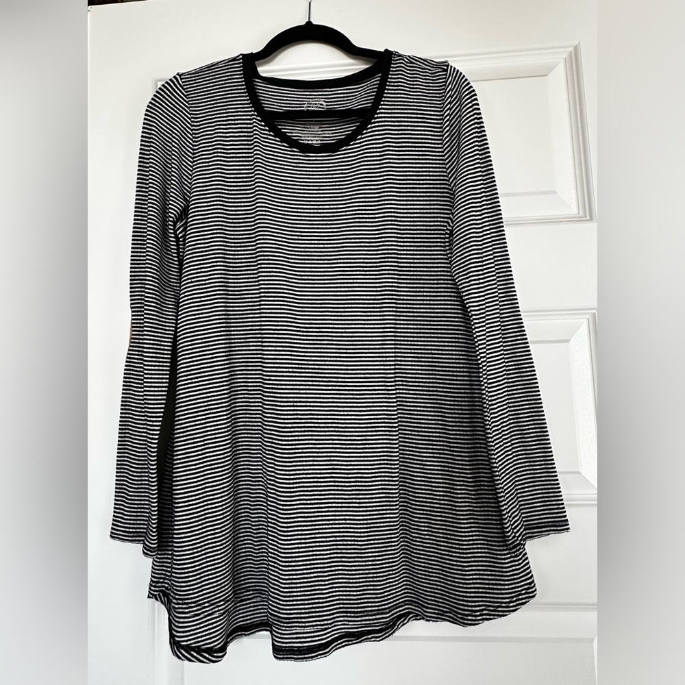 Maurices Black and White Striped Top